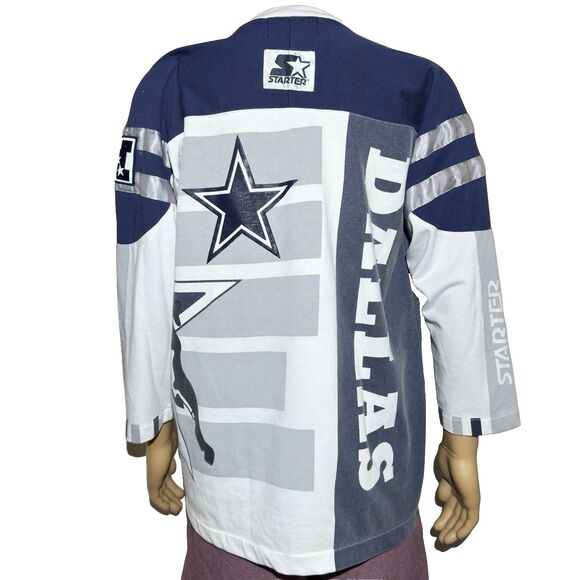 Vintage 90s Starter Dallas Cowboys Long Sleeve Big Logo Shirt Men’s L EUC - Picture 2 of 10